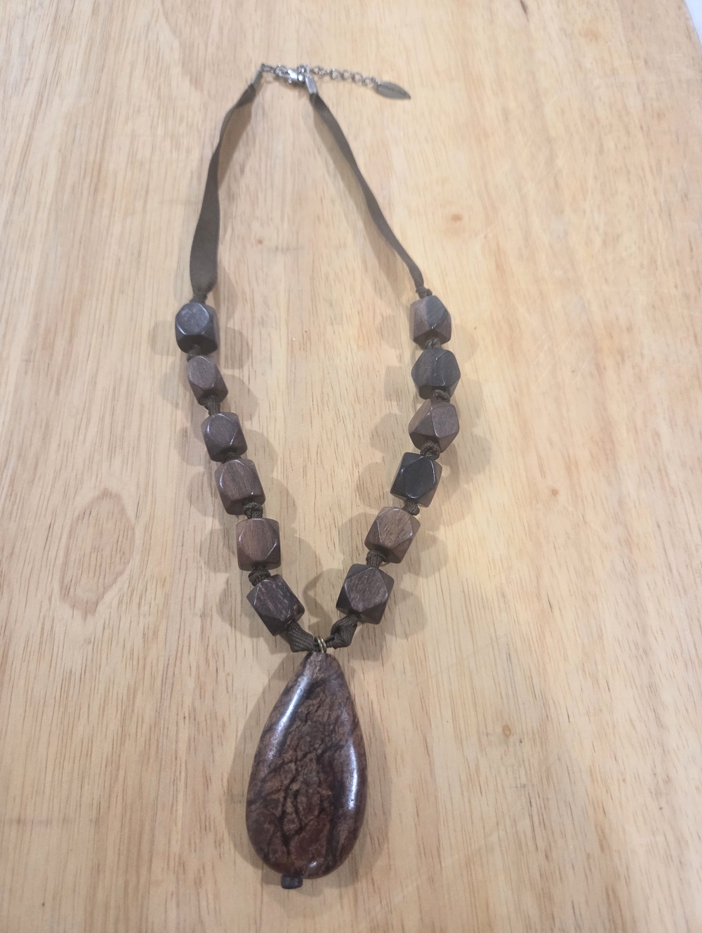 Coldwater Creek Natural Brown Teardrop Pendant Necklace - Women Jewelry